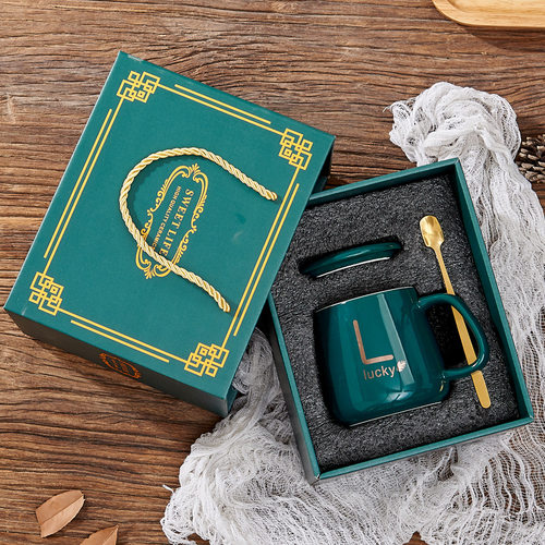 陶瓷马克杯暖暖杯礼盒套装伴手礼水杯加盖杯子