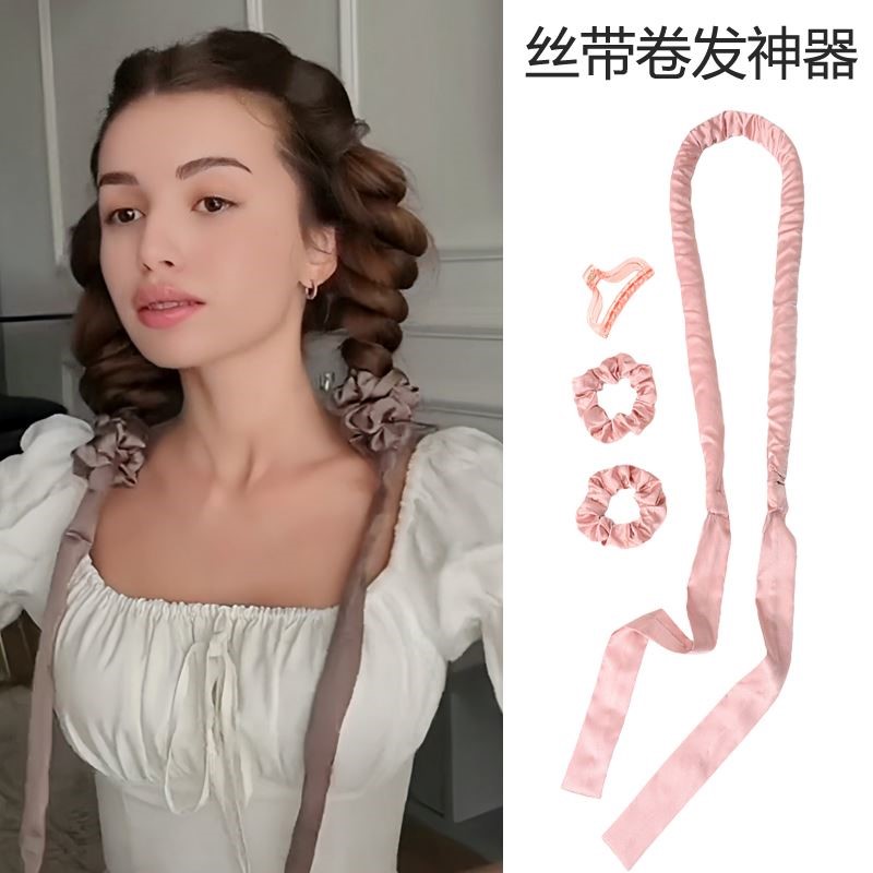 蝴蝶结睡眠卷发神器大波浪无热卷盘发器