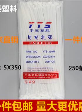 5*350mm白色塑料自锁式尼龙扎带封条 固定塑料捆线带直销捆线电线