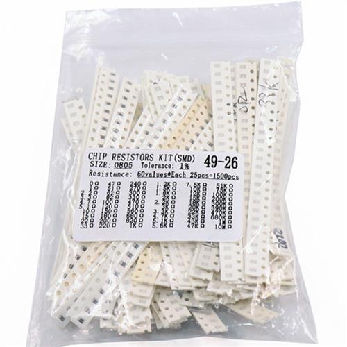 0805片式电阻封装0欧姆~10M精度1% 60个型号各25片共1500片