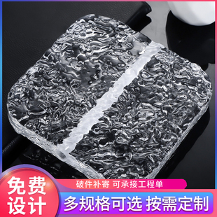 超白水晶砖玻璃方形隔断透明单双面屏风镂空玄光网红背景墙设计