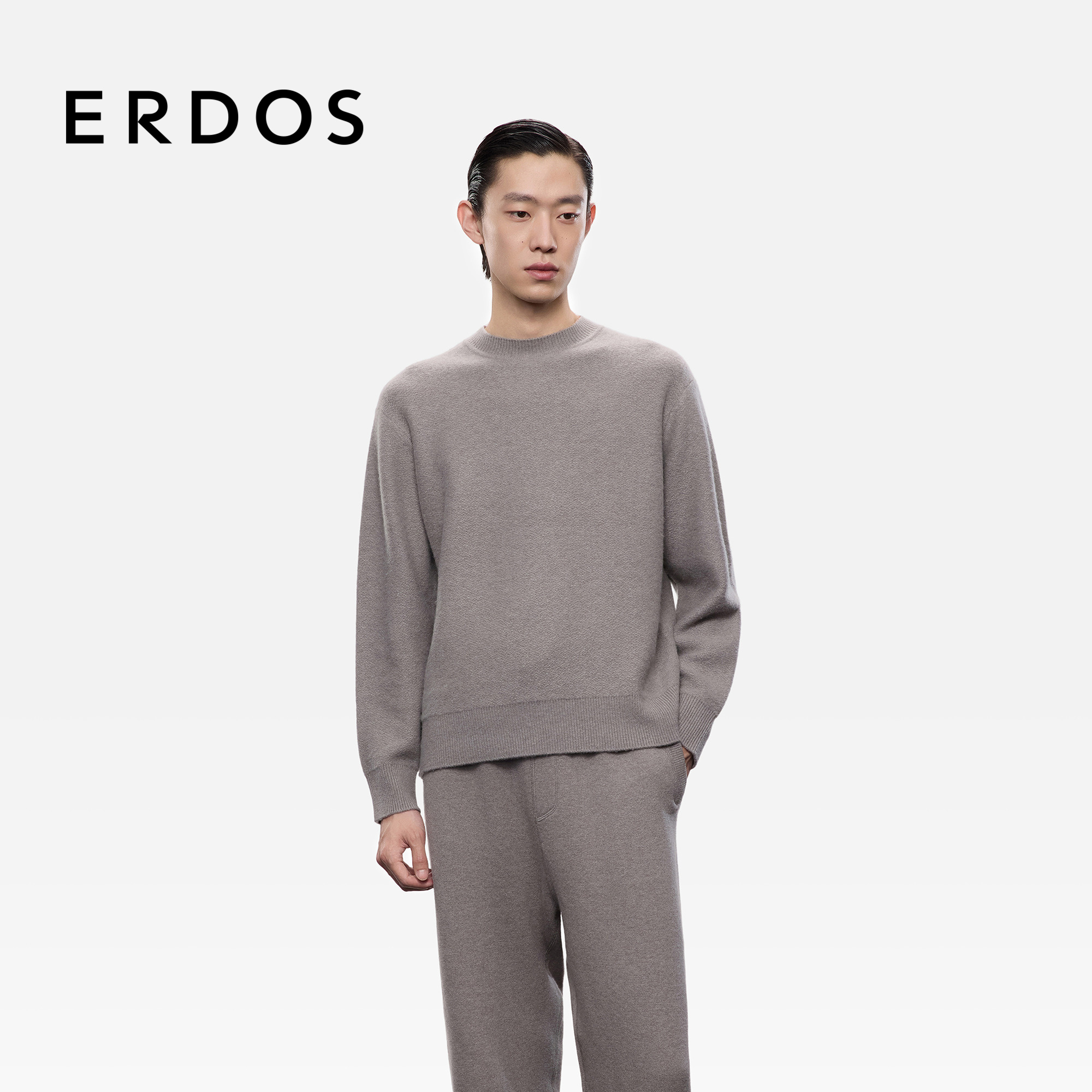 【头等舱系列】ERDOS 男装半高领虚提羊绒衫25年秋冬新品厚款套衫