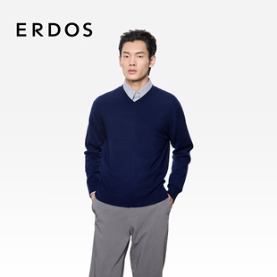 亲肤轻盈宽松直身百搭羊毛衫 ERDOS 25冬新品 毛绒混纺羊绒衫 男装