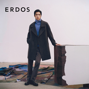 羊毛骆驼绒混纺大衣25年秋冬新品 男装 ERDOS 外套 秀场同系列