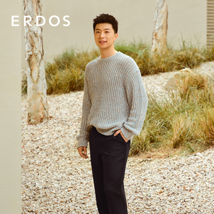 男装 羊毛混纺长裤 春季 蓝色薄款 ERDOS 款 宽松直筒裤 马龙同款