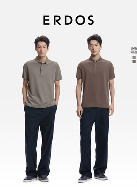 ERDOS 男装纯棉小翻领半袖T恤2026年早春新品商务休闲通勤Polo衫