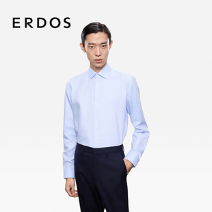 ERDOS 男装纯棉棉府绸衬衫25年秋冬新品男挺括清新商务休闲衬衣