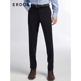 男装 通勤黑色长裤 羊毛羊绒混纺西裤 商务休闲直筒裤 秋冬款 ERDOS