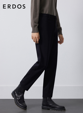 ERDOS 男装长裤秋冬藏蓝色微弹西裤商务通勤百搭直筒长裤