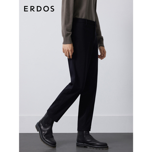 商务通勤百搭直筒长裤 ERDOS 秋冬藏蓝色微弹西裤 长裤 男装