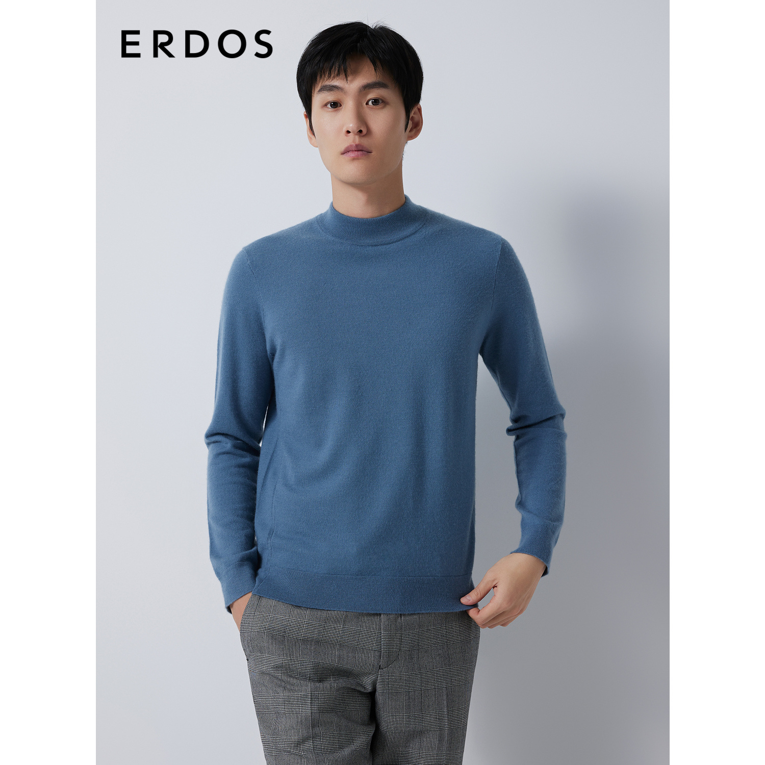 ERDOS 男装羊绒针织衫早秋精纺半高领纯色修身百搭羊绒衫