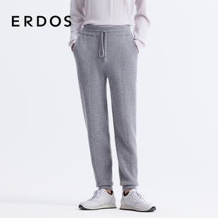 灰色双提慢跑裤 ERDOS 25年春新款 羊绒长裤 商务休闲轻运动 男装