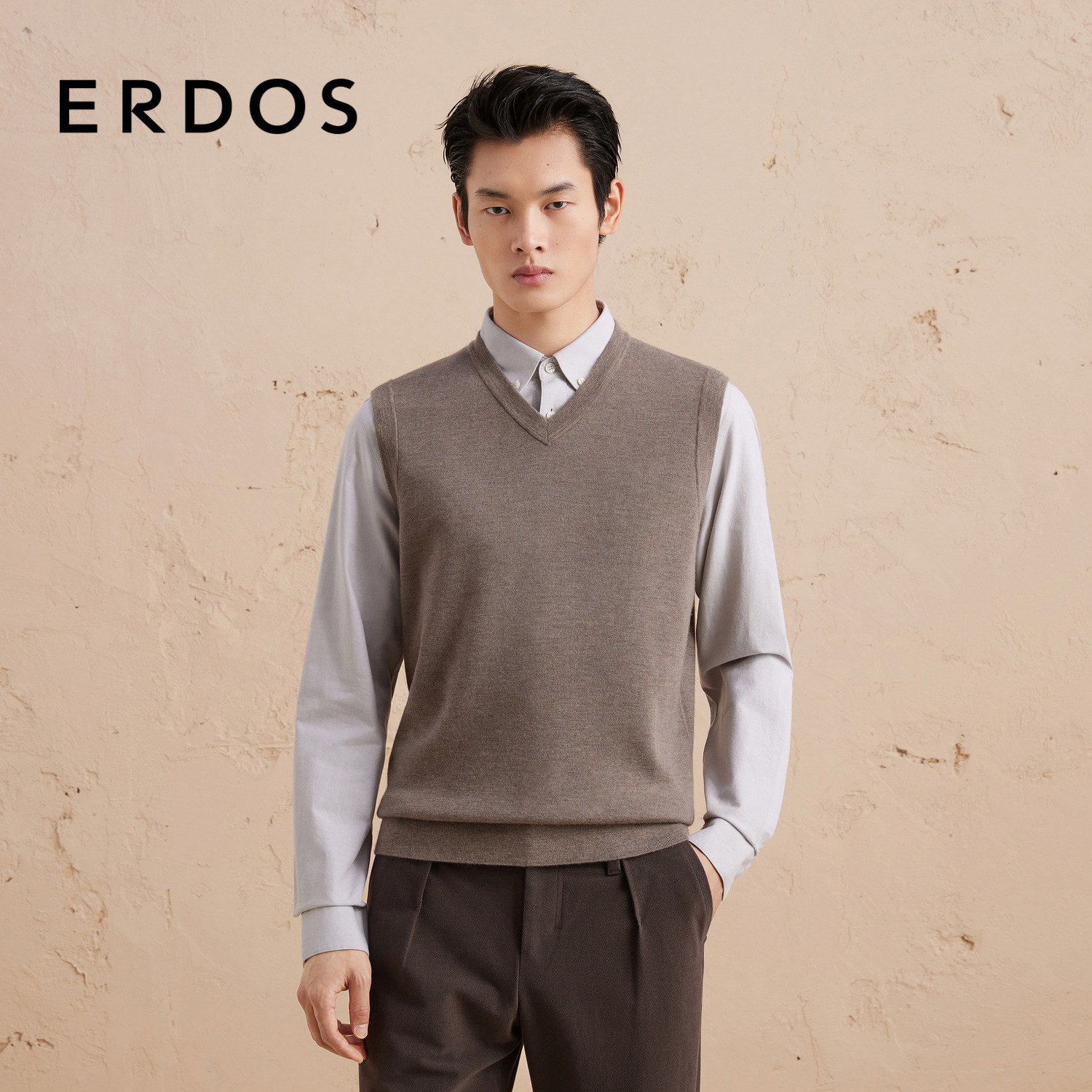 ERDOS 男装羊绒背心秋冬精纺V领双提厚款弹力保暖羊绒衫,男装,羊绒背心,淘宝优惠券,粉丝福利购,淘宝优惠卷