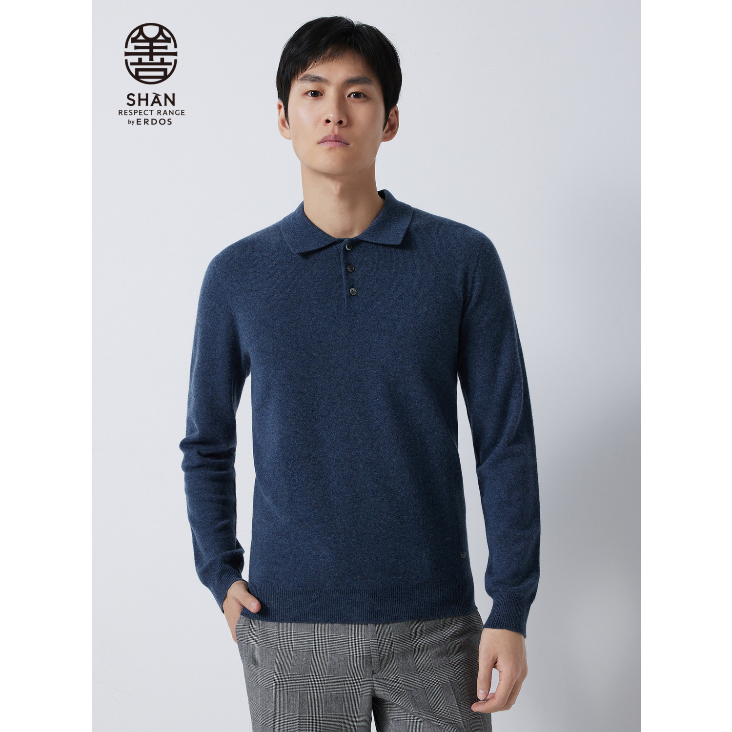 【善系列】ERDOS 男装羊绒针织衫早秋polo领商务羊绒衫