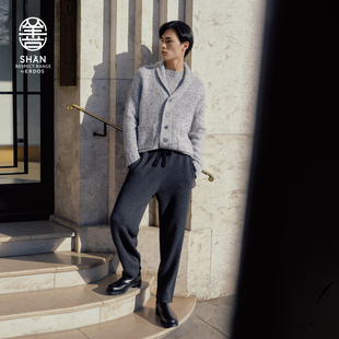 秋冬青果领加厚轻暖百搭针织衫 羊绒宽松开衫 男装 ERDOS