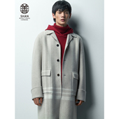 领中长款 毛呢大衣 男装 善系列秋冬浅鸽灰西装 羊绒大衣 ERDOS