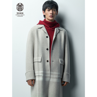 羊绒大衣 领中长款 ERDOS 善系列秋冬浅鸽灰西装 毛呢大衣 男装