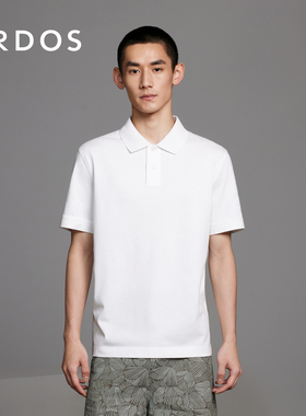 ERDOS 男装纯棉POLO衫夏季款白色薄款弹力短袖上衣舒适透气