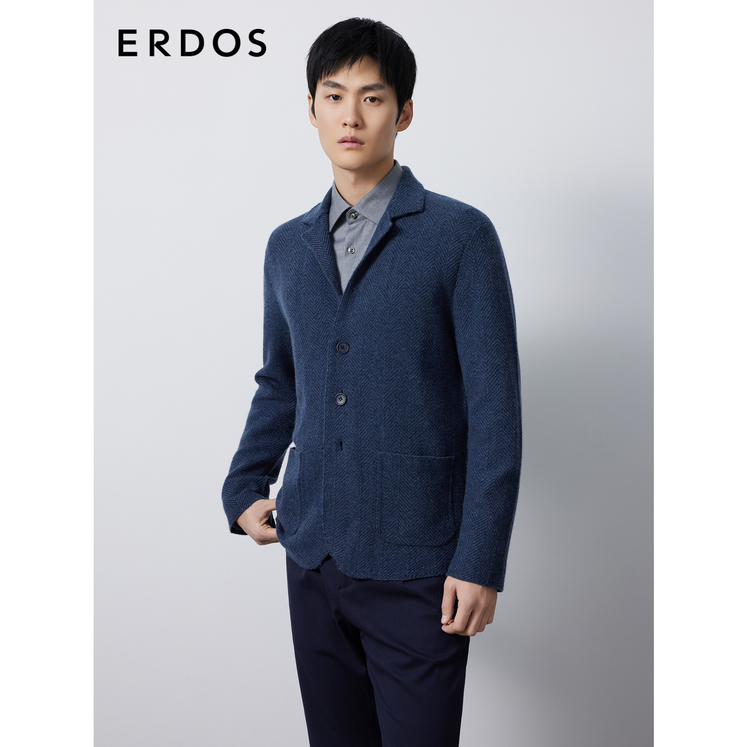 Erdos男装羊毛羊绒混纺西服
