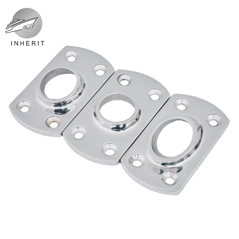 可焊方管座 316加厚不锈钢通用支架方底圆管座窗帘杆晾衣杆底座