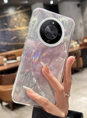 适用荣耀X50手机壳新款honor高级感X50i+紫色郁金香X40防摔硅胶X30小清新简约X10可爱卡通散热爆款保护套女