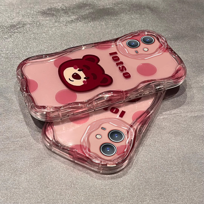 适用vivoy33s手机壳草莓熊vivoy33e硅胶防摔奶油纹卡通可爱女网红全包新款潮