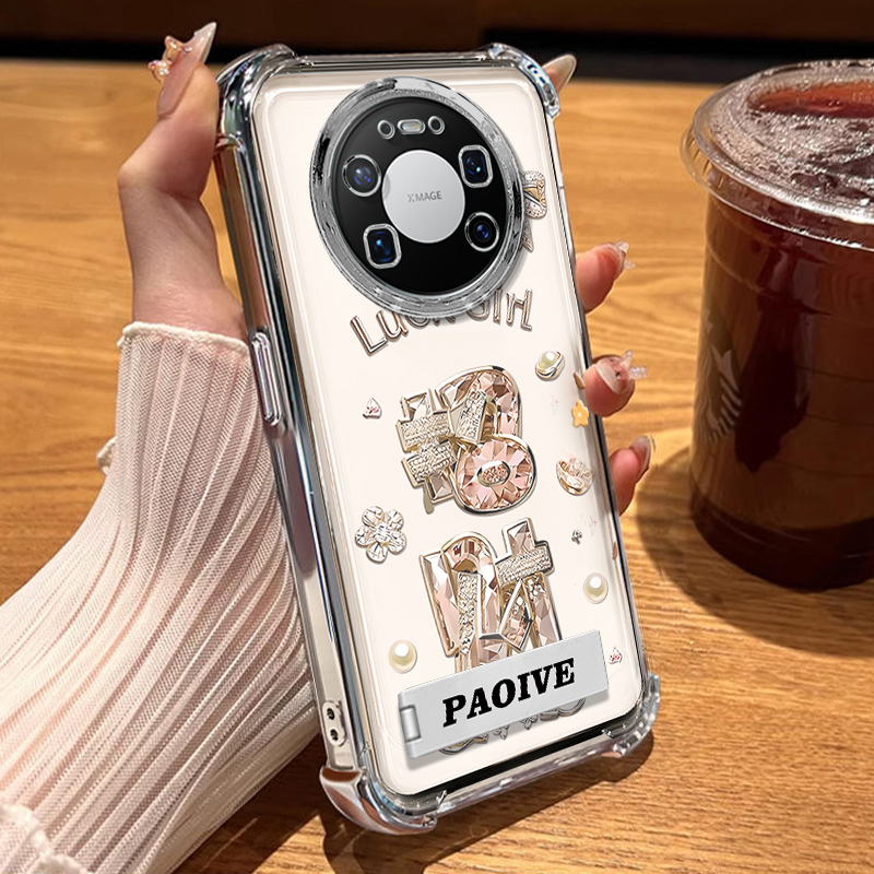 适用华为mate80系列文字透明外壳