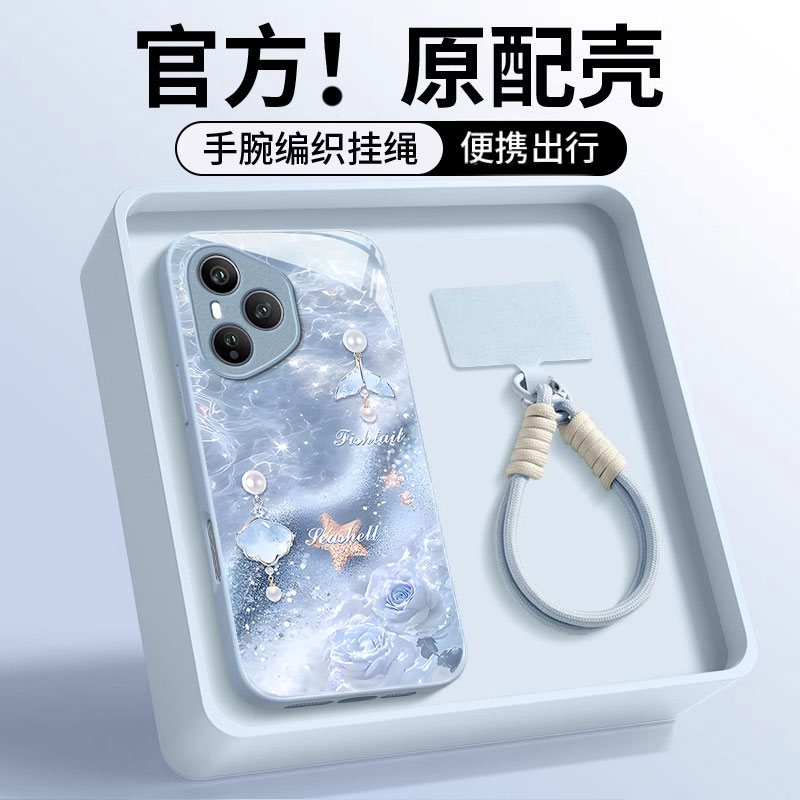 适用华为荣耀400Pro手机壳新款honor高级感闪闪鱼尾金属漆玻璃全包防摔创意好看性个性硅胶潮硬壳简约保护套