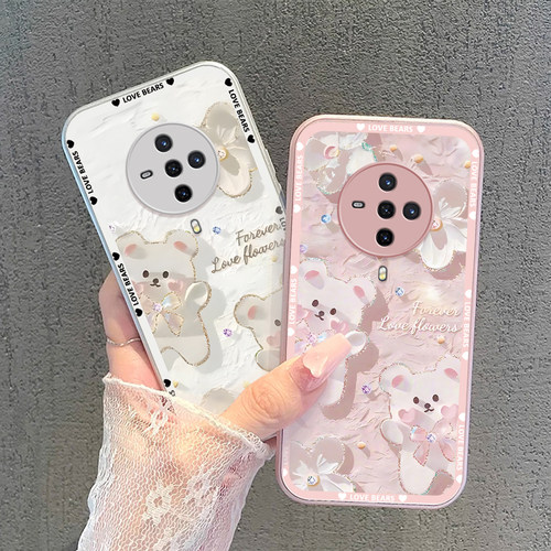 适用vivos6手机壳蝴蝶结小熊vivos6金属漆玻璃防摔高级感卡通女网红全包新款潮