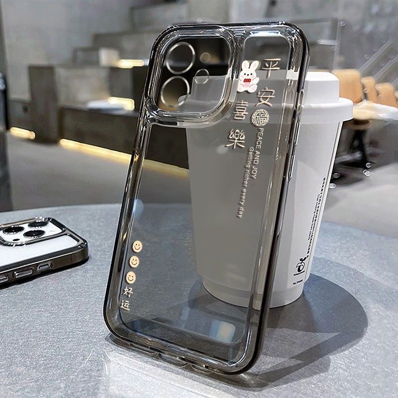 适用苹果15手机壳新款iphone14promax平安喜乐13硅胶12防摔11网红男女xsmax太空壳8plus高级感7p诸事皆顺全包