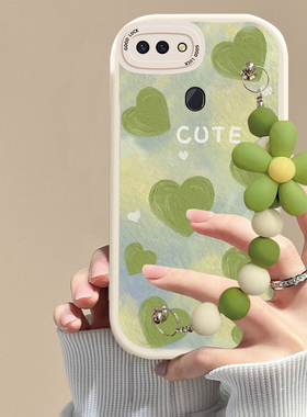 适用oppor11s手机壳绿色爱心链条r11软硅胶磨砂防摔r11st可爱女网红r11t全包新款潮