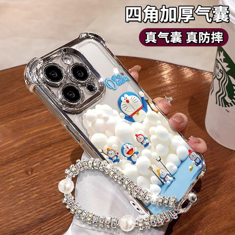 透明哆啦A梦适用苹果17手机壳16新款女15好看iPhone12