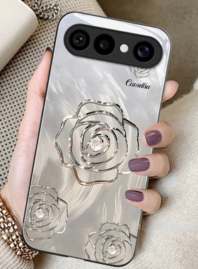 渐变山茶花适用VIVOS50Promi手机壳30女20新款s19高级s18pro玻璃s17简约s16防摔s15硅胶s12创意s10可爱保护套