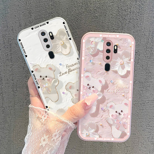 适用OPPOa11手机壳OPPOa11x蝴蝶结小熊金属漆玻璃防摔高级感卡通女网红全包新款潮流