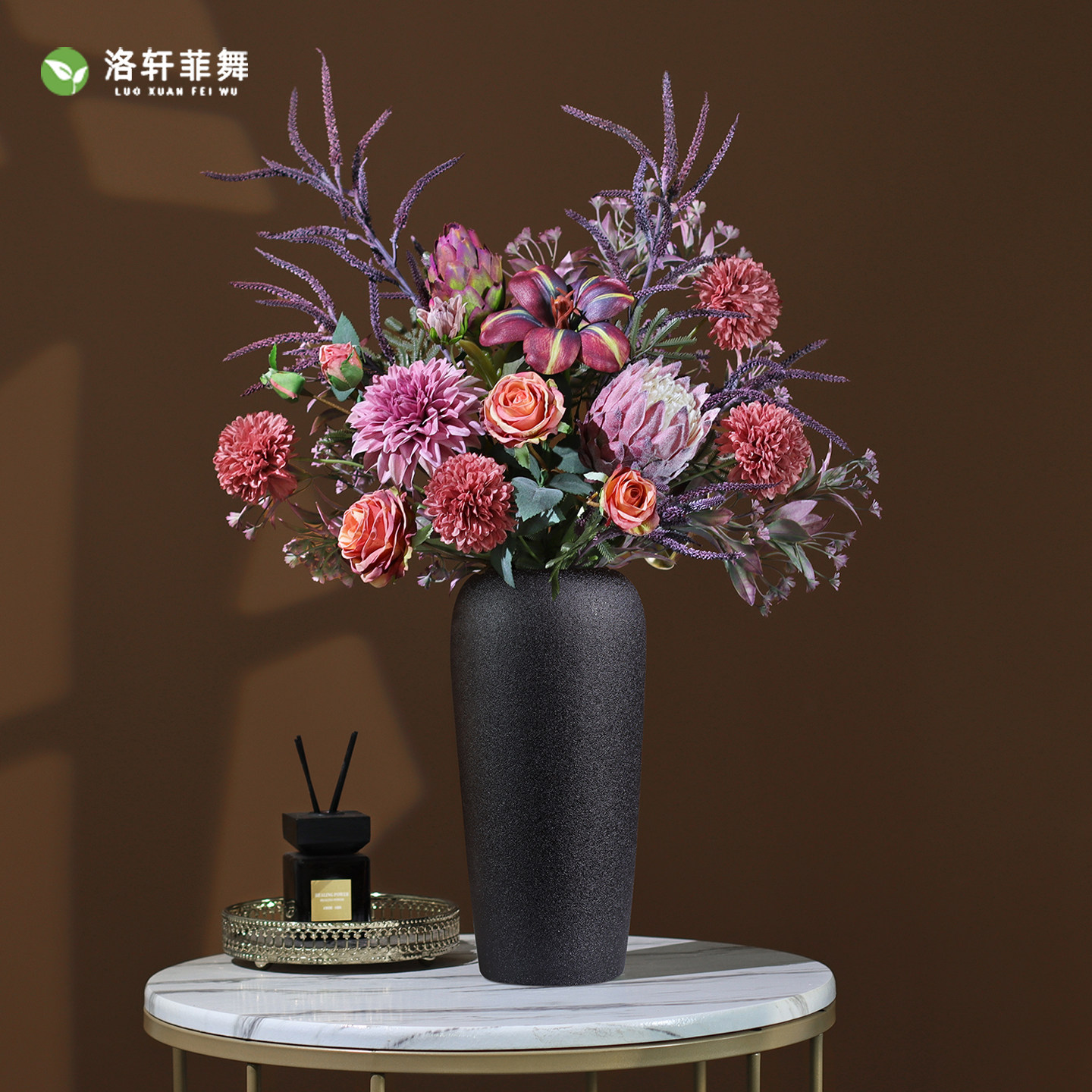 轻奢高级手扎花束艺客厅餐桌装饰摆设彷真花花束绢花花艺摆件假花