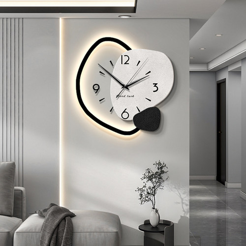 意式极简挂钟客厅装饰画抽象