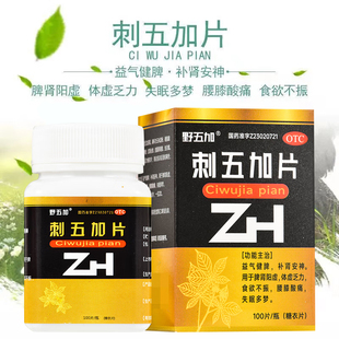 野五加 刺五加片 100片*1瓶/盒【效期至2027年8月31日】脾肾阳虚