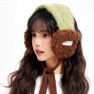 高颜值保暖耳罩毛茸茸系带冬耳包毛绒耳暖发带耳朵罩女护耳套防寒