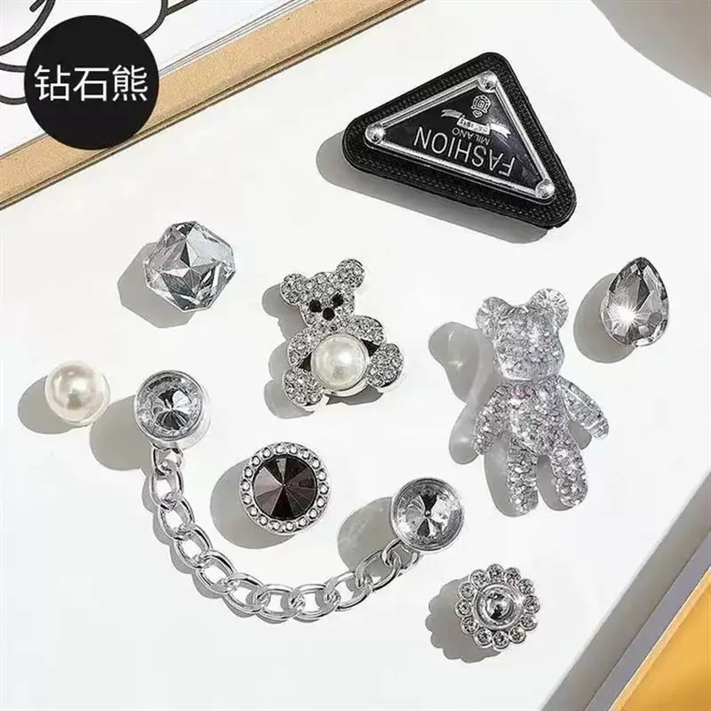 儿童洞洞鞋装饰扣鞋花星星金属链子鞋扣DIY卡通鞋扣配饰配件装饰
