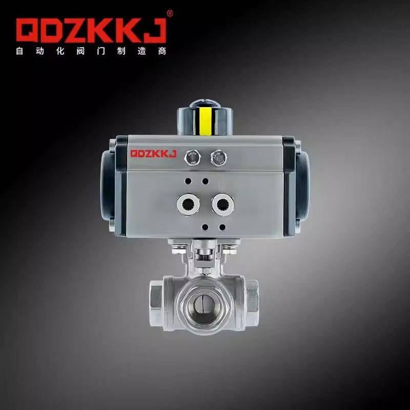 气动四通球阀316内螺纹双L丝扣球阀气控不锈钢304球阀Q616F-16P,五金/工具,球阀,淘宝优惠券,粉丝福利购,淘宝优惠卷