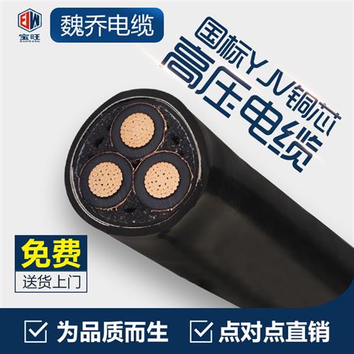 铠装铜芯高压电缆YJV22单芯3芯*50 70 95 120150平方10KV高压电线