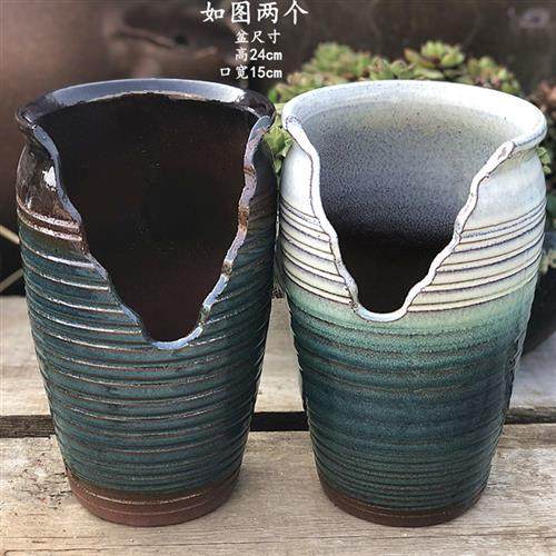 手工粗陶高缺口盆切口花盆陶瓷紫砂简约多肉植物老桩盆紫乐悬崖桩,鲜花速递/花卉仿真/绿植园艺,花盆,淘宝优惠券,粉丝福利购,淘宝优惠卷