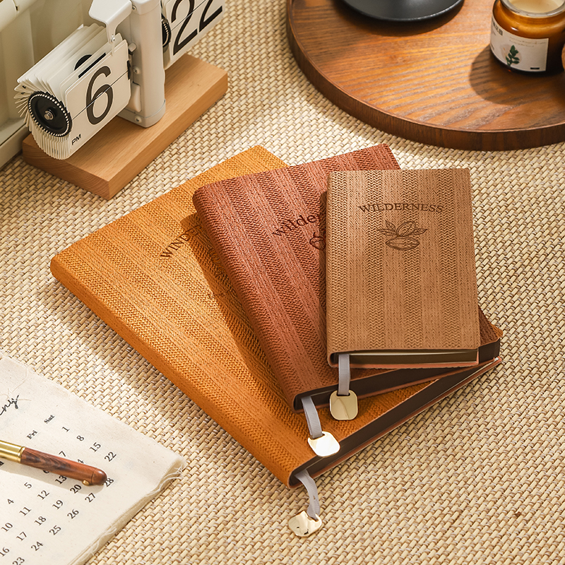 文创艺仿木条纹B5/A5横线笔记本