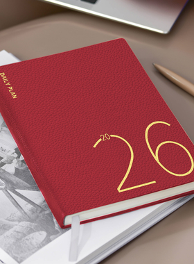 荔枝纹皮2026年日程本A5周计划本weekly考研时间管理自律打卡日历记事本商务办公定制可印logo工作笔记本本子