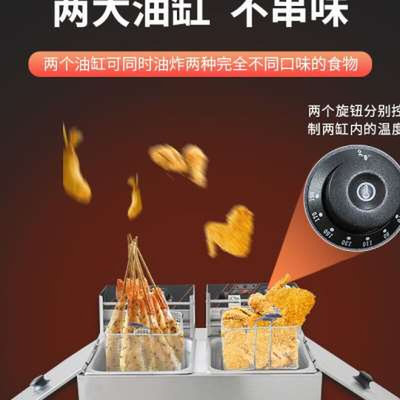 爆品东沛牌DP82商用电炸炉双缸双筛炸薯条鸡排小型电炸锅电热油品