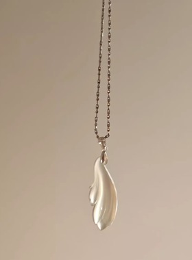 长款冰透玉兰花项链女新中式清冷感高级感颈链气质百搭精致毛衣链