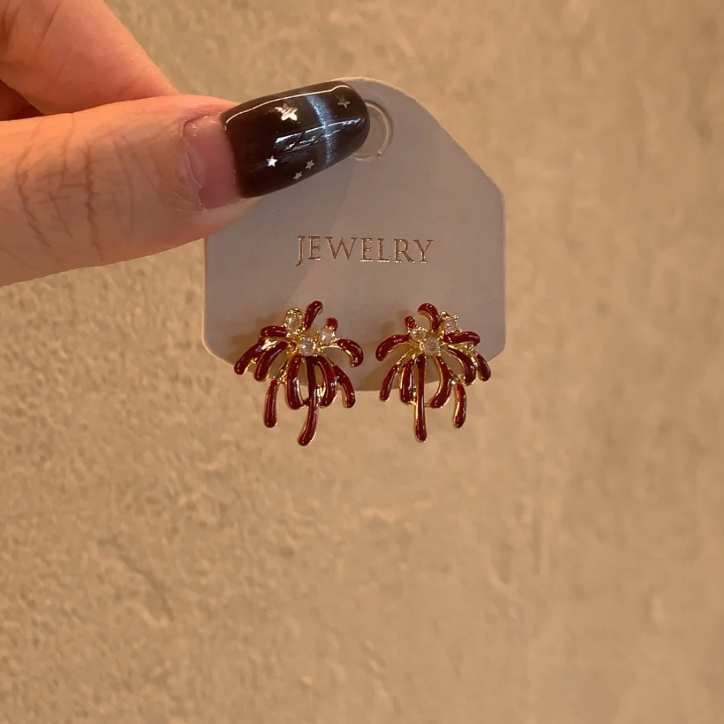 红色珐琅烟花耳环女款新款小众独特烟花耳钉轻奢高级感气质耳饰品,饰品/流行首饰/时尚饰品新,耳环,淘宝优惠券,粉丝福利购,淘宝优惠卷