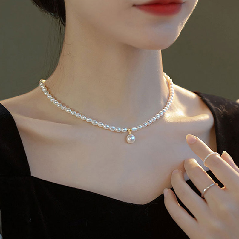 法式仿珍珠项链女妈妈款轻奢小众