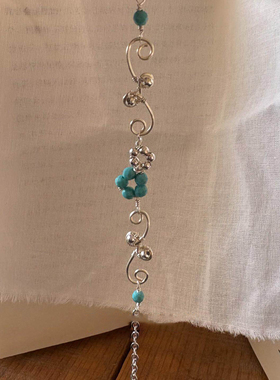 清冷感银绕线仿绿松石小花手链独特表达不掉色ins风手饰时尚新