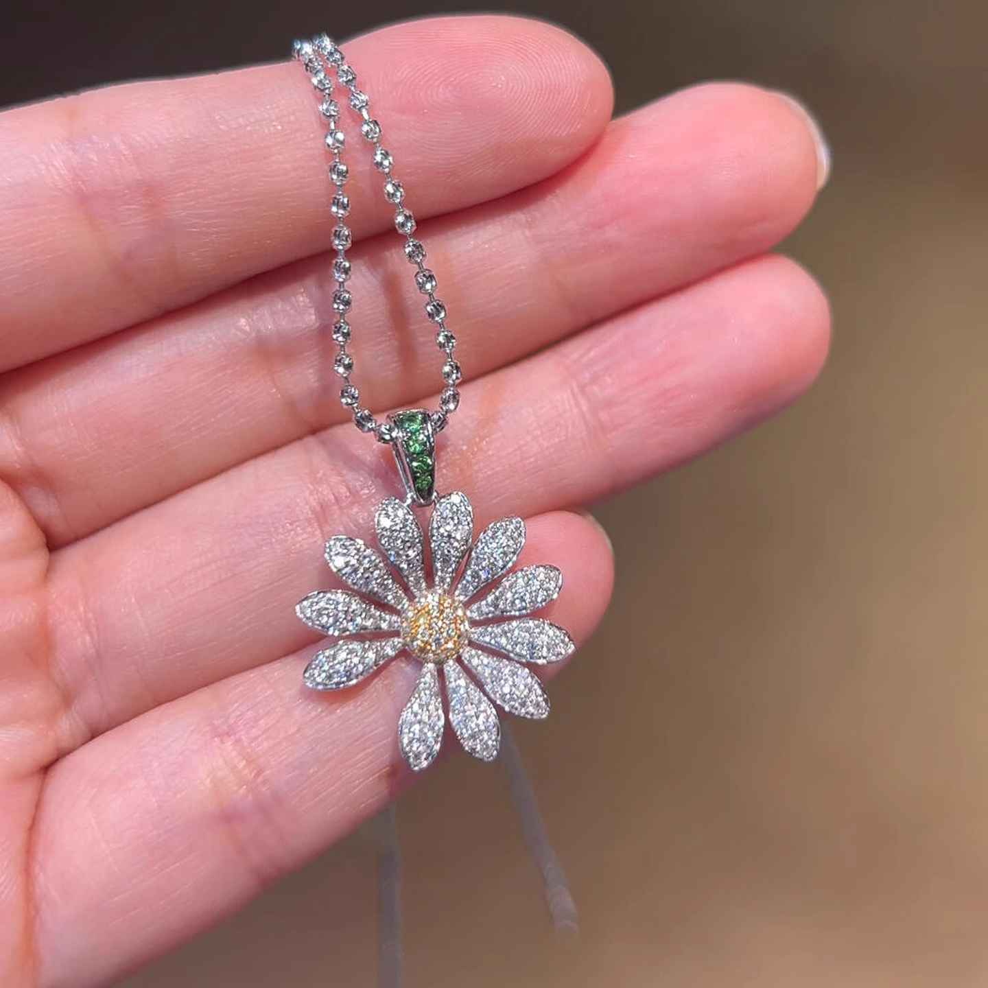 小雏菊吊坠项链女高级感
